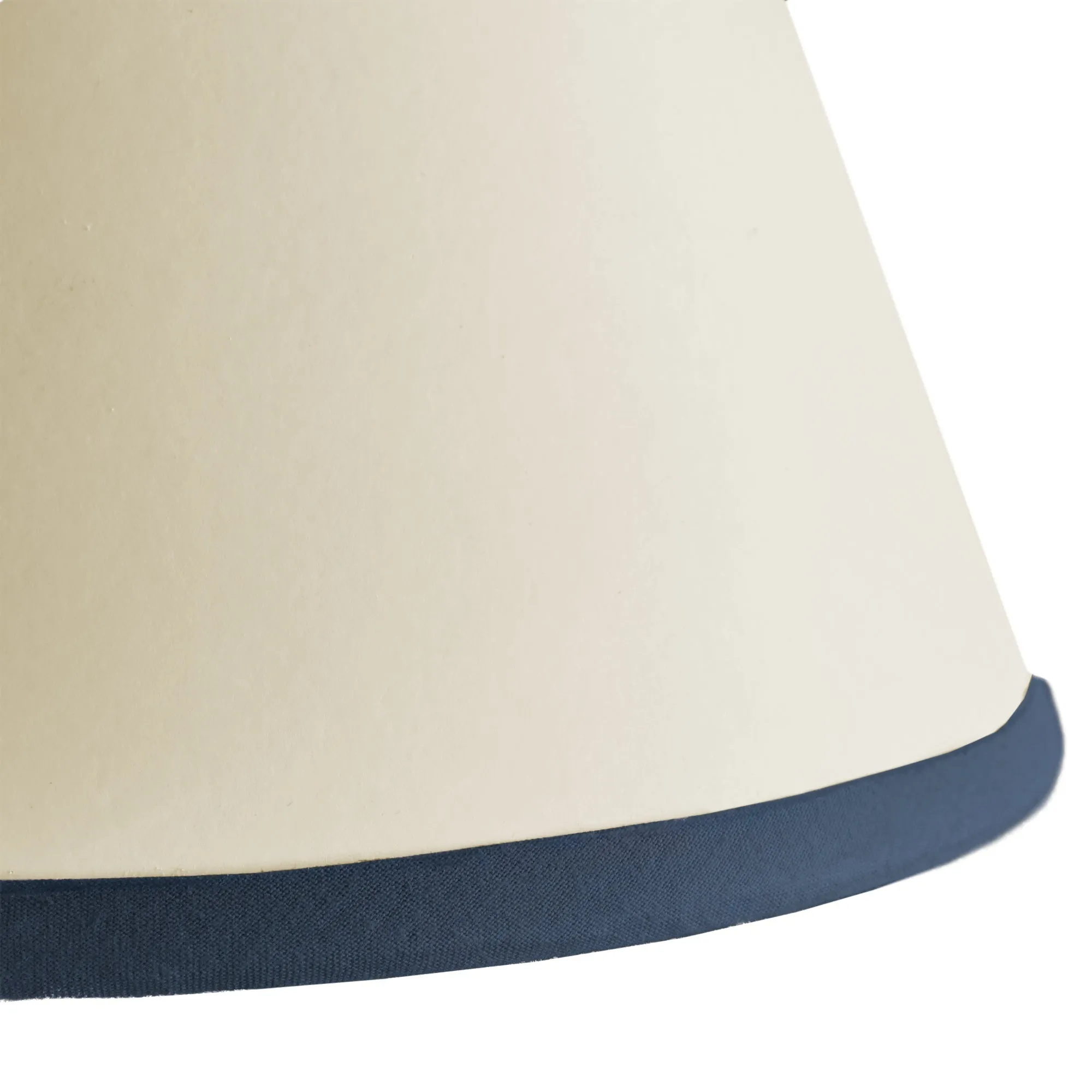 16cm Empire Top n Tail shade in cream card with navy blue tape