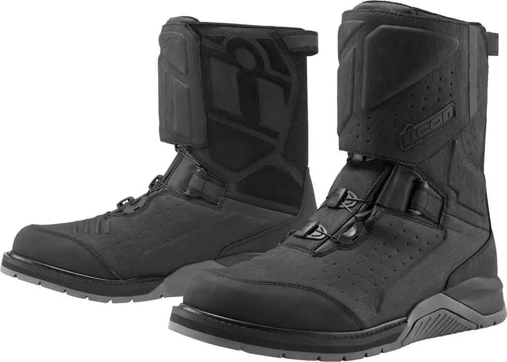 Alcan WP Icon Waterproof Motorcycle Boots, Black