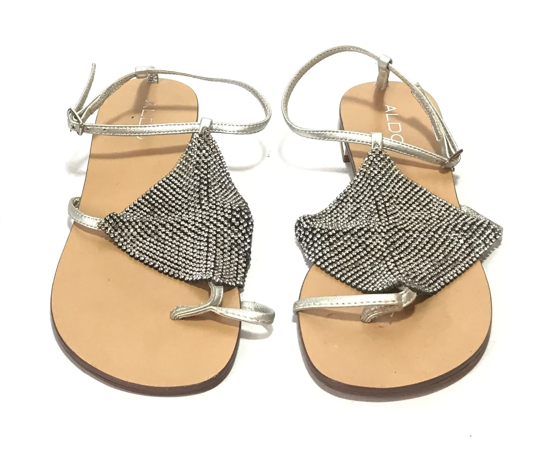 Aldo Silver Diamonte Sandals | Pre Loved |