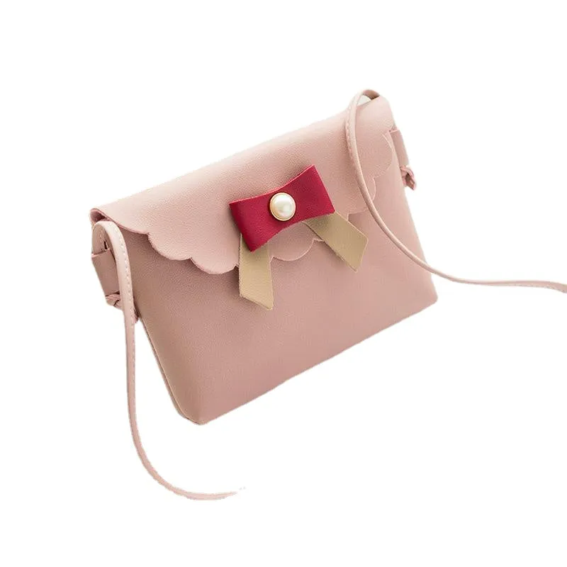 Bags 2024 Japanese and Korean new women's bags pearl bow casual small square bag hand-held shoulder crossbody mobile phone bag