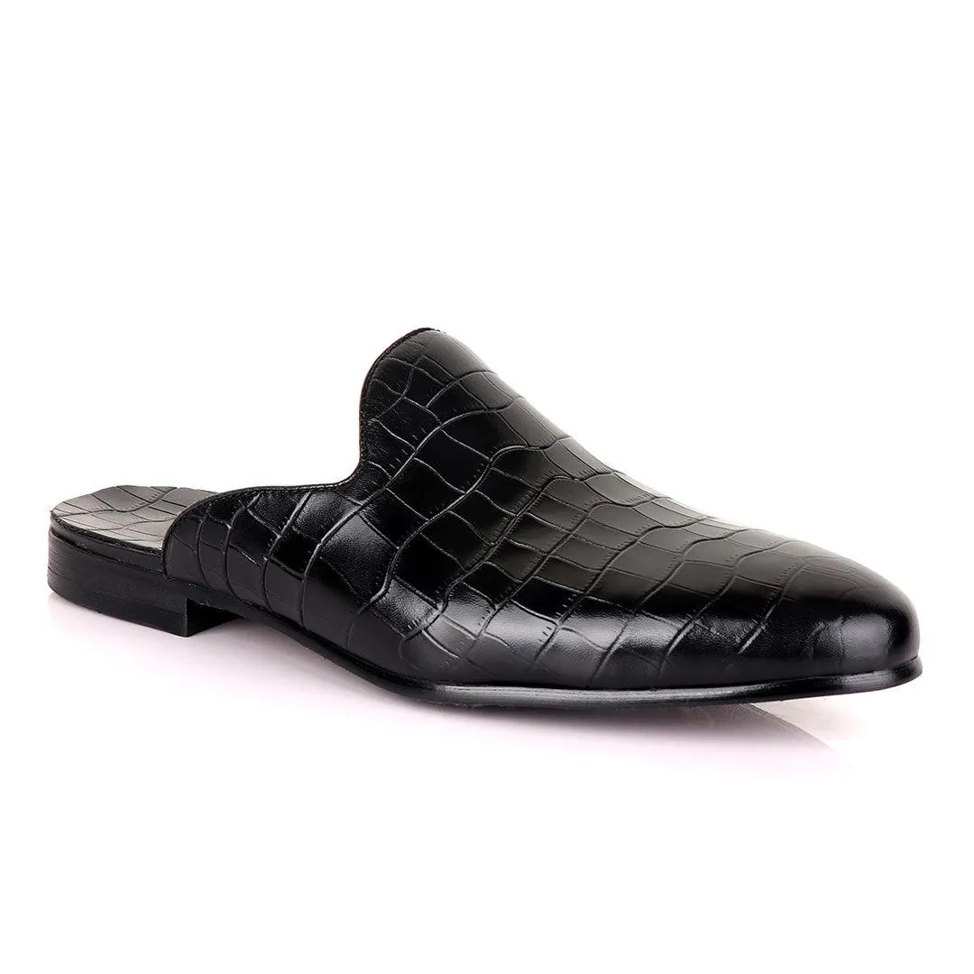 Berluti Mole Half Shoe Crocodile Skin -Black