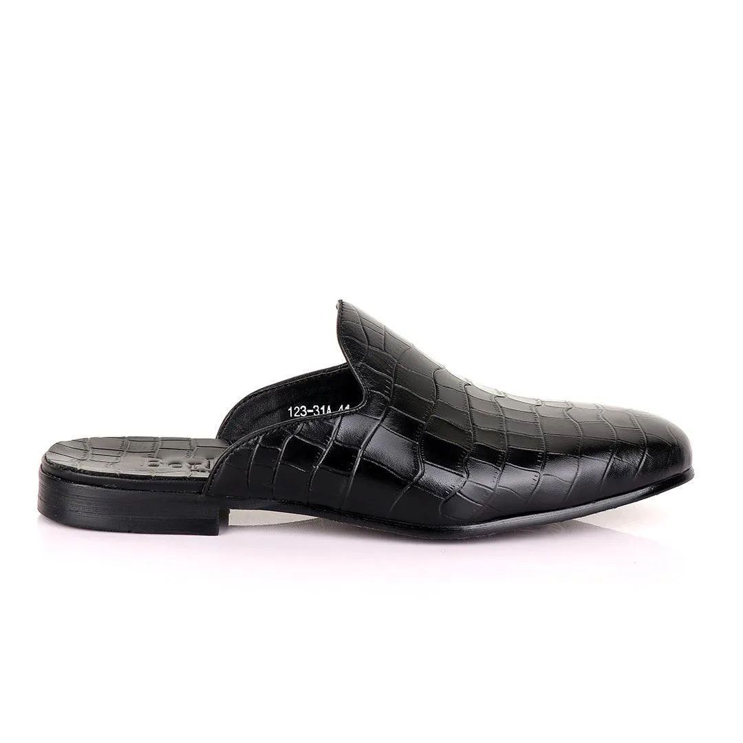 Berluti Mole Half Shoe Crocodile Skin -Black