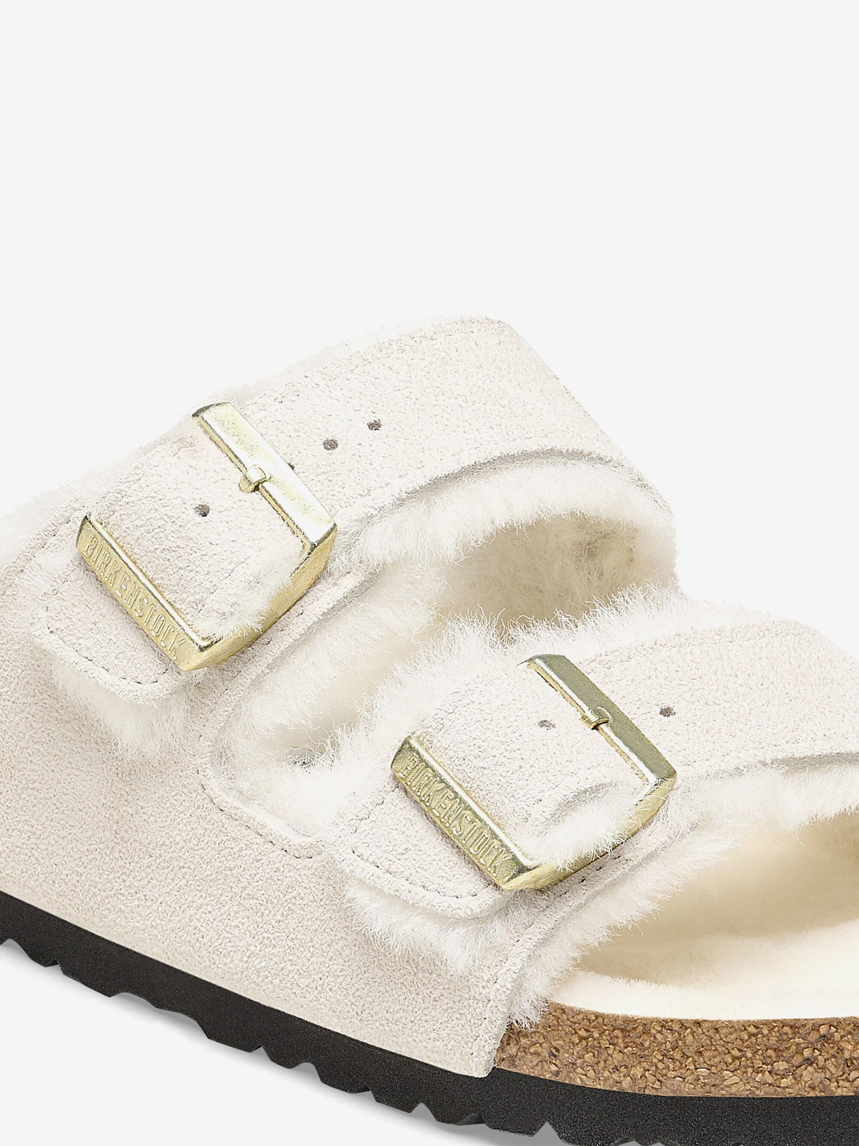 BIRKENSTOCK Kids Arizona Shearling Suede Sandals in White