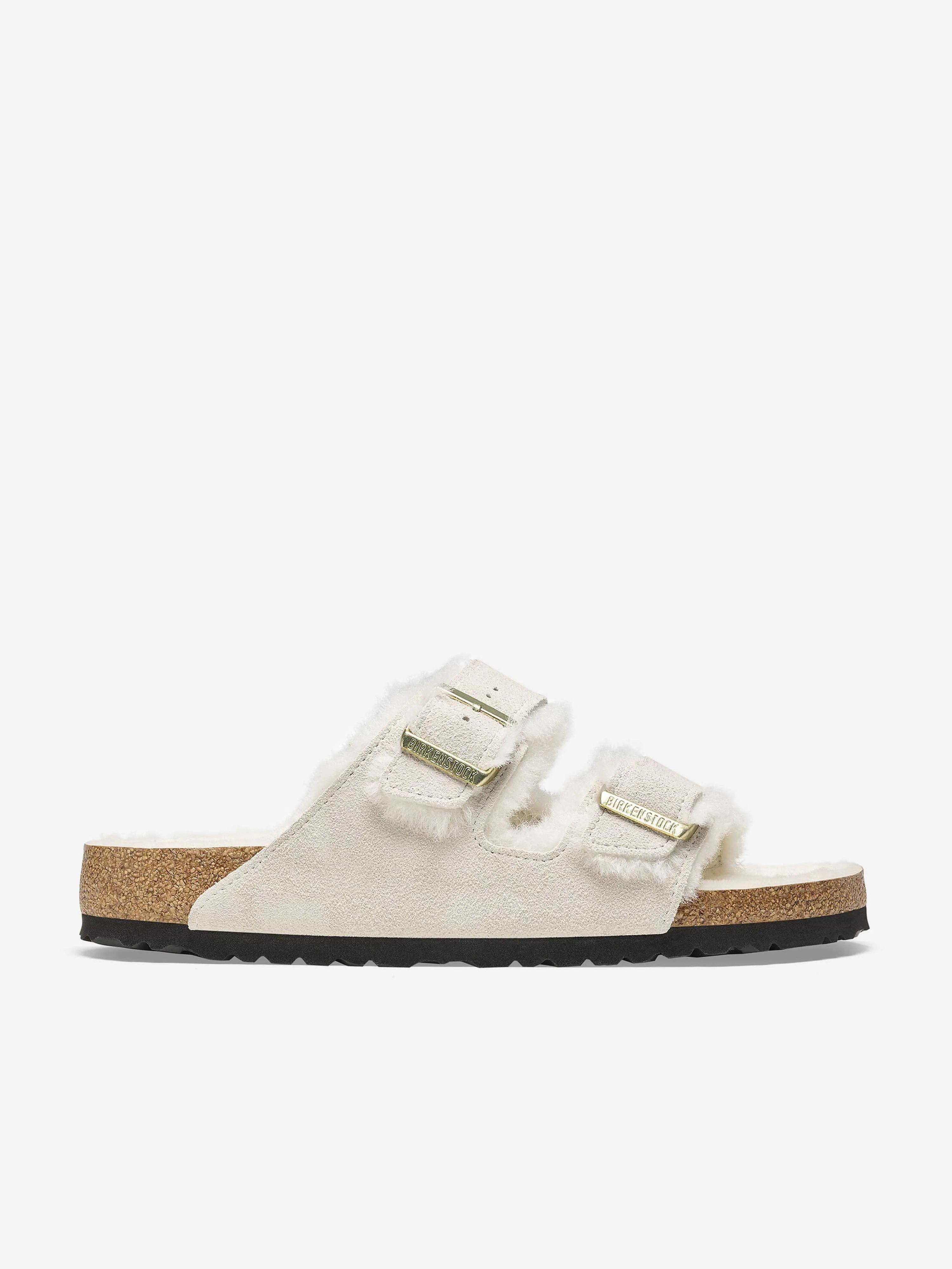 BIRKENSTOCK Kids Arizona Shearling Suede Sandals in White