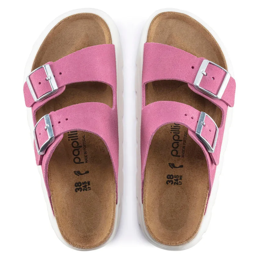 Birkenstock Women's Arizona Platform Suede Leather (Fuchsia Tulip  - Regular Fit)