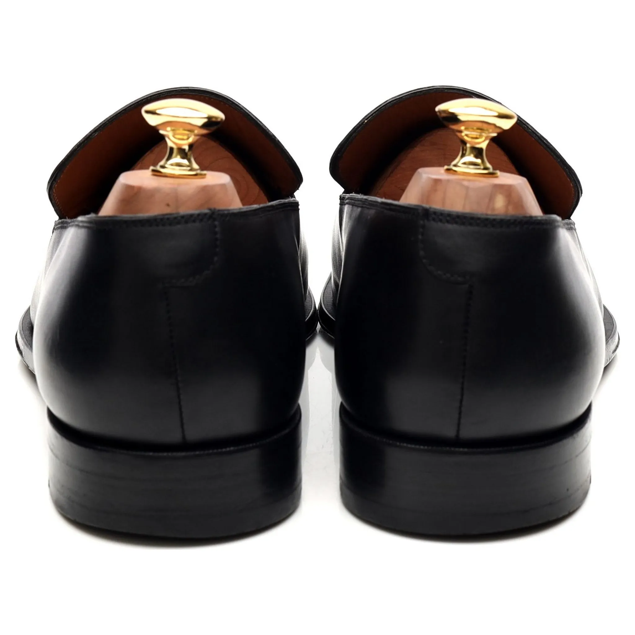 Black Leather Loafers UK 8 EEE