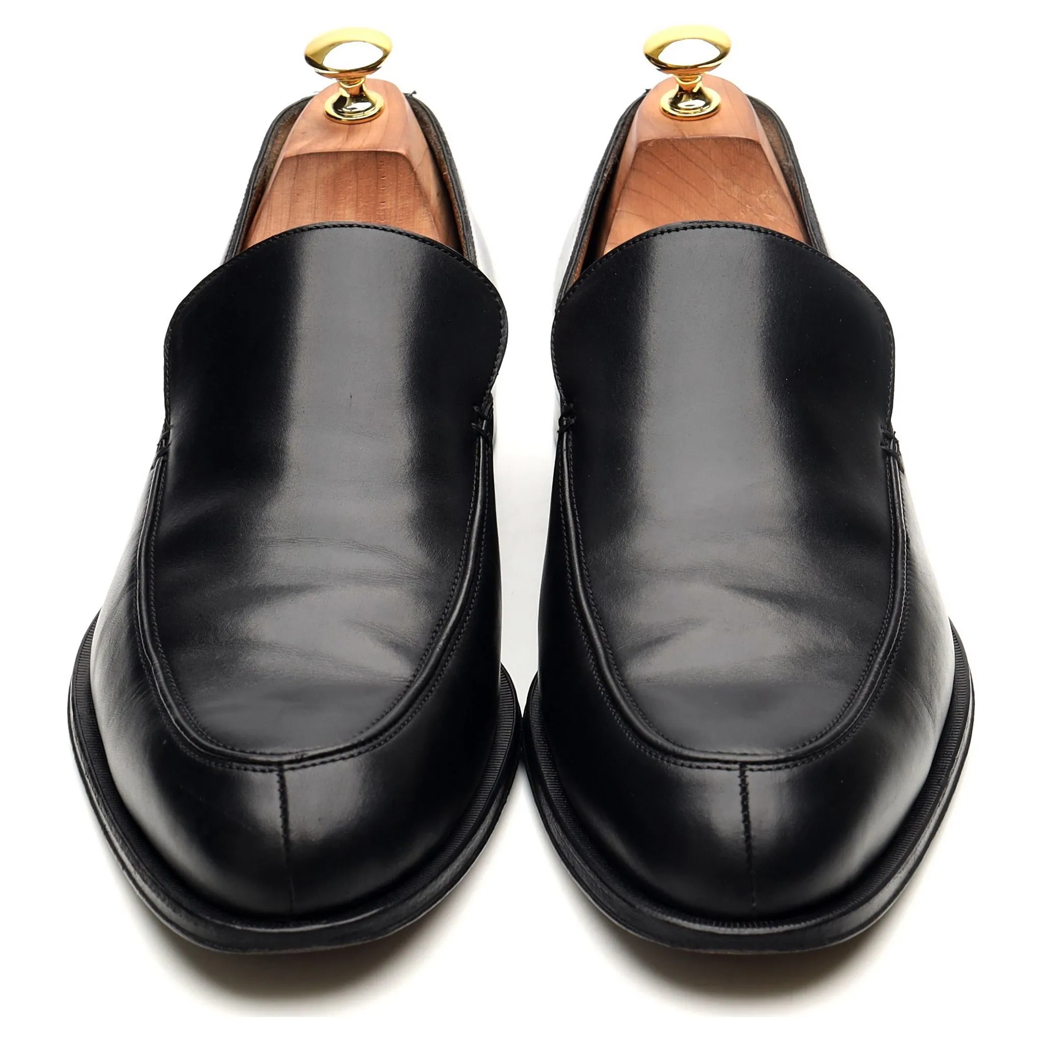 Black Leather Loafers UK 8 EEE