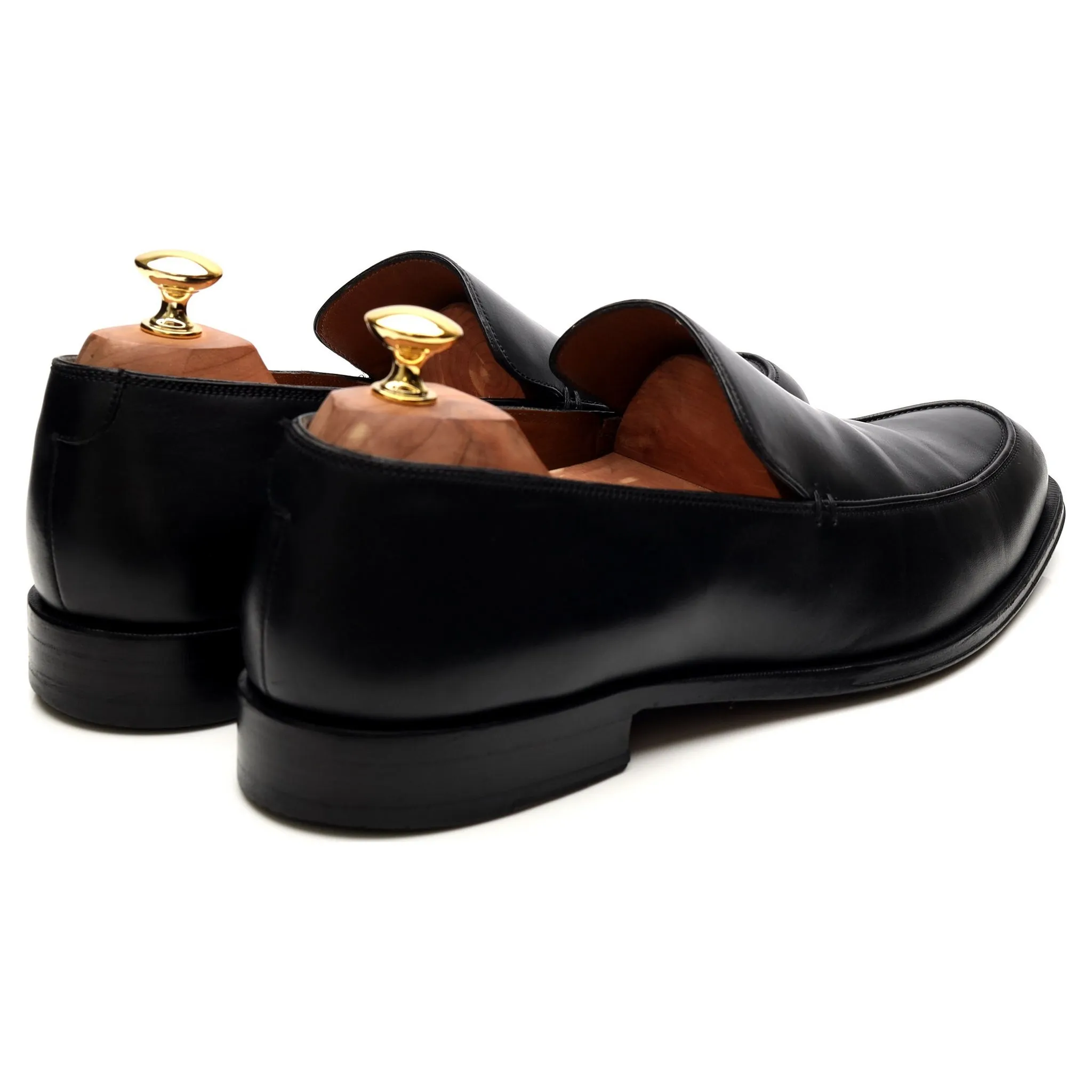 Black Leather Loafers UK 8 EEE