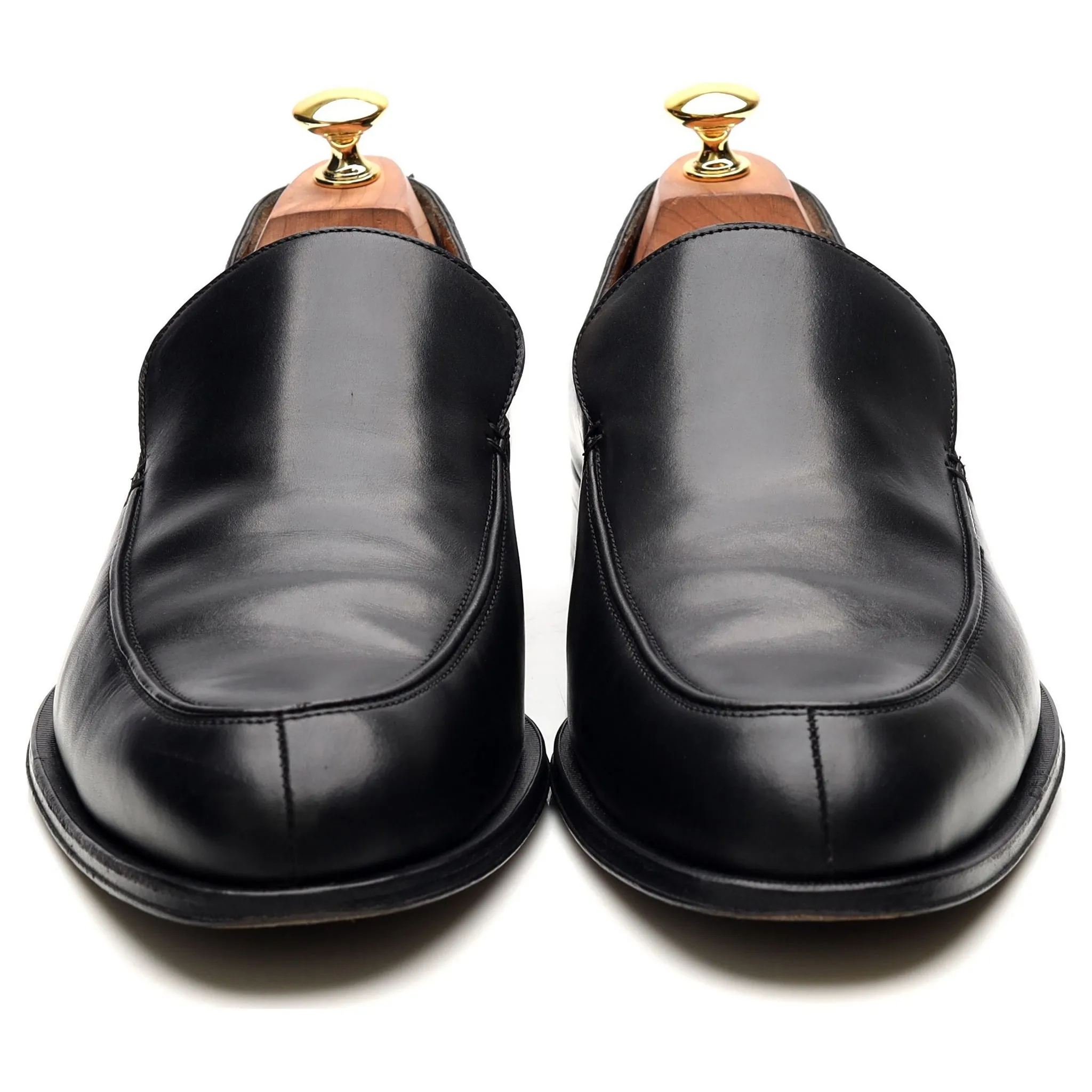 Black Leather Loafers UK 8 EEE