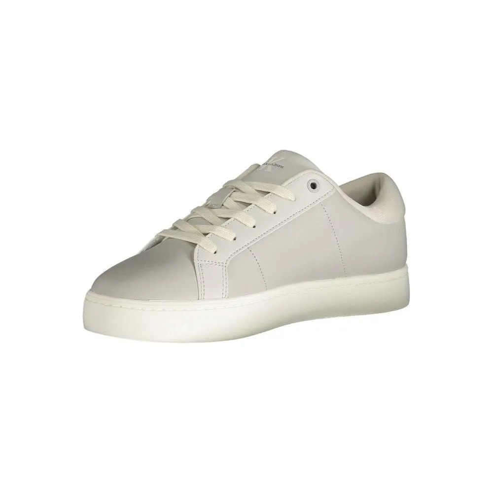 Calvin Klein Gray Leather Mens Sneaker