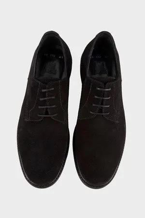 Casual 100% Genuine Leather Black Lace-Up Shoes