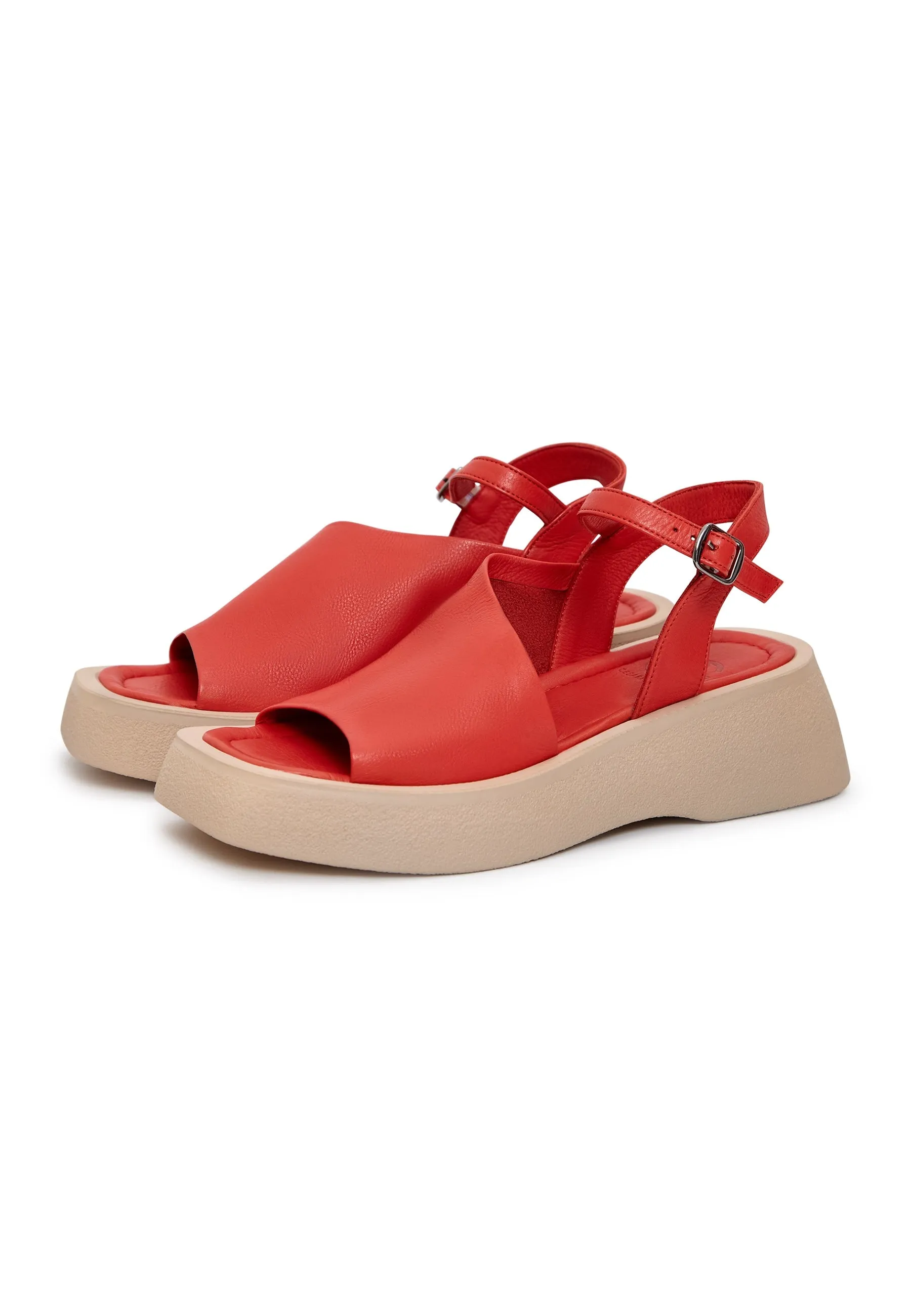 Casual Platform Sandals - Red