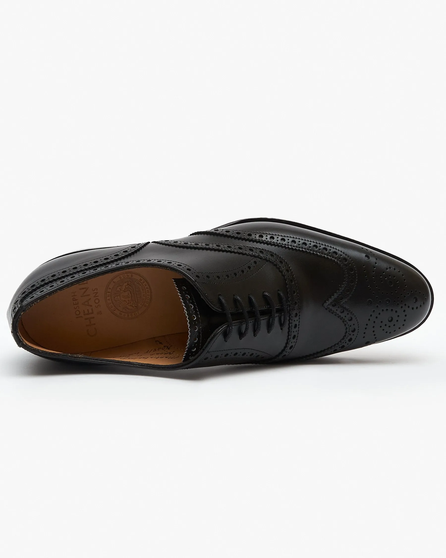 Cheaney Broad II Oxford Wingcap Brogue - Black Calf Leather