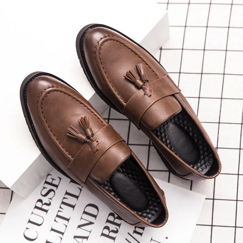 Cross-border casual leather shoes men's Korean version of the trend British one foot men's shoes business flow Su leather shoes lazy small leather shoes