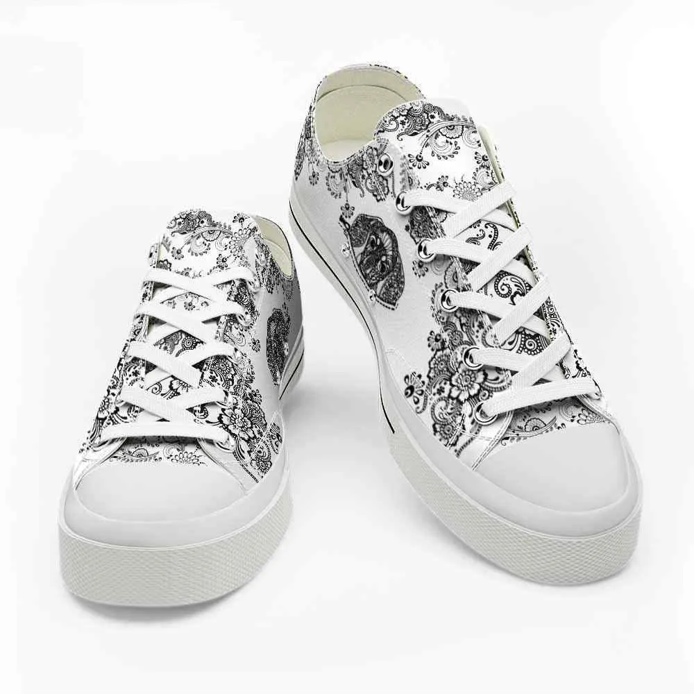 Dachshund Zipper Mandala Low Top Shoes - Happy International Dog Day Canvas Sneaker, Dog Printed Shoes, Canvas Shoes For Men, Women