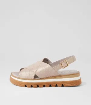 Django & Juliette - Sandals - Sasi - Almond / Croc Leather