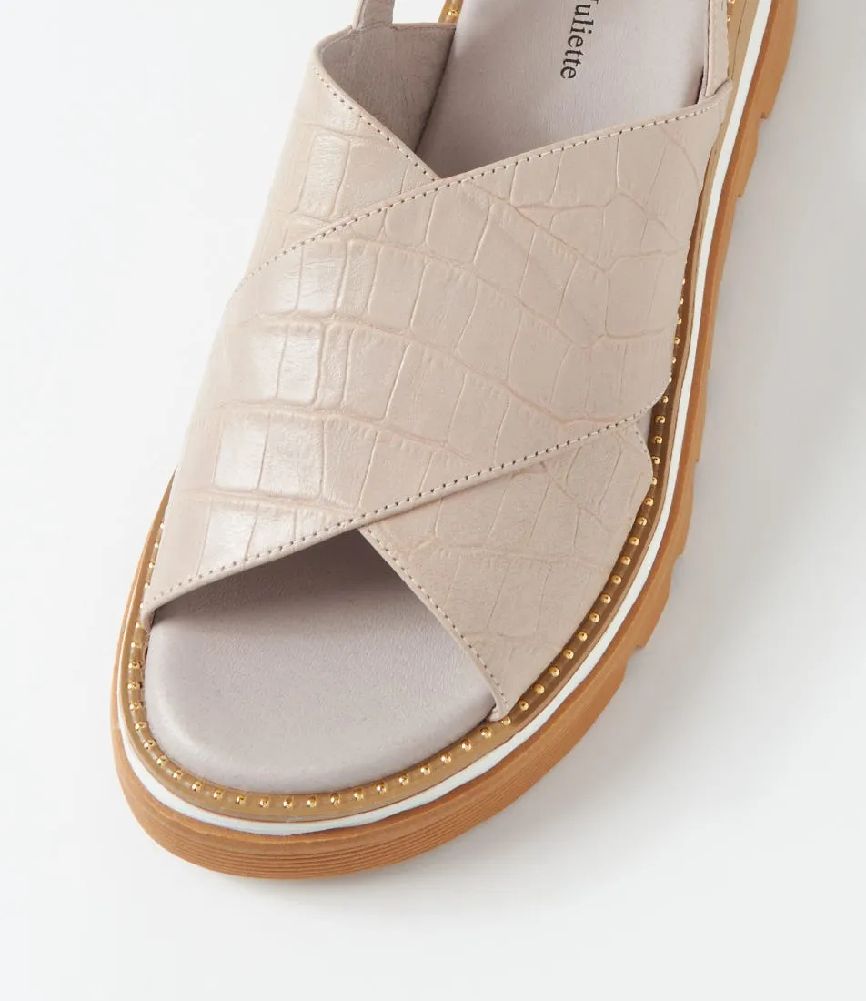 Django & Juliette - Sandals - Sasi - Almond / Croc Leather