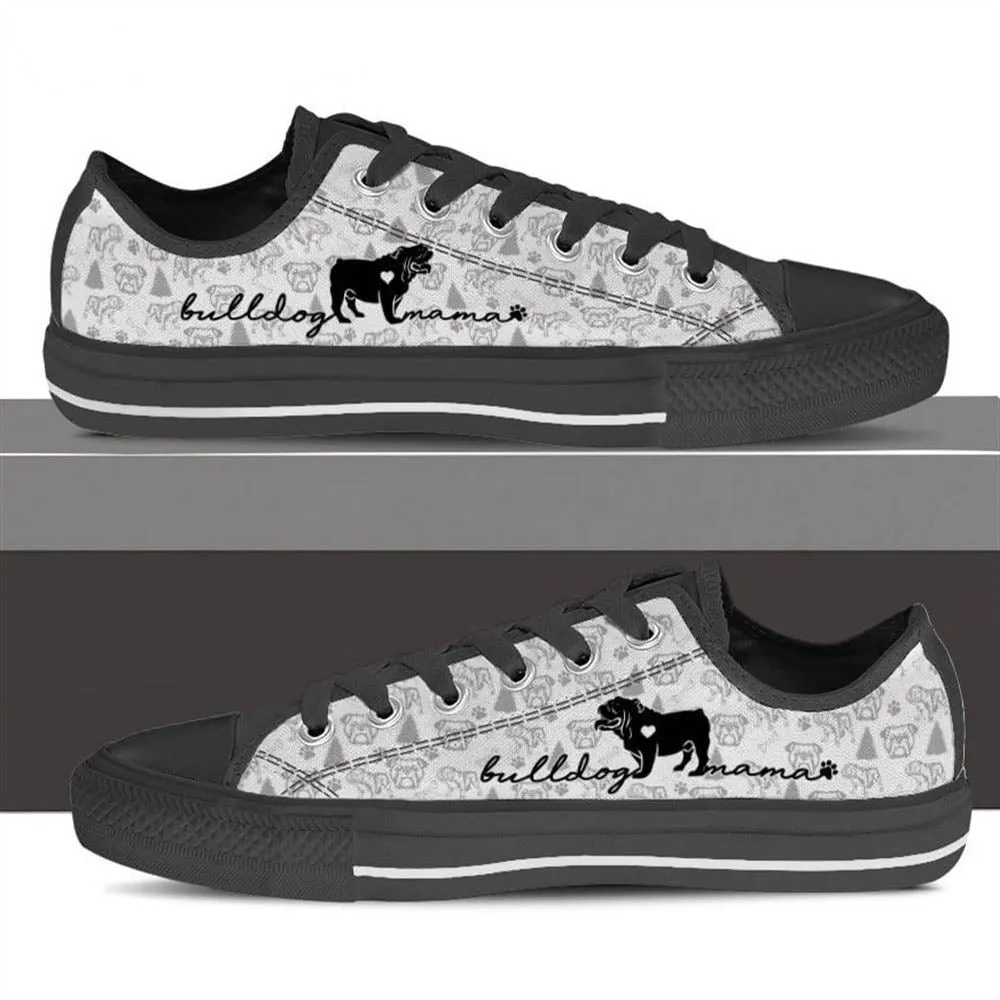 English Bulldog Low Top Shoes, Dog Printed Shoes, Canvas Shoes For Men, Women