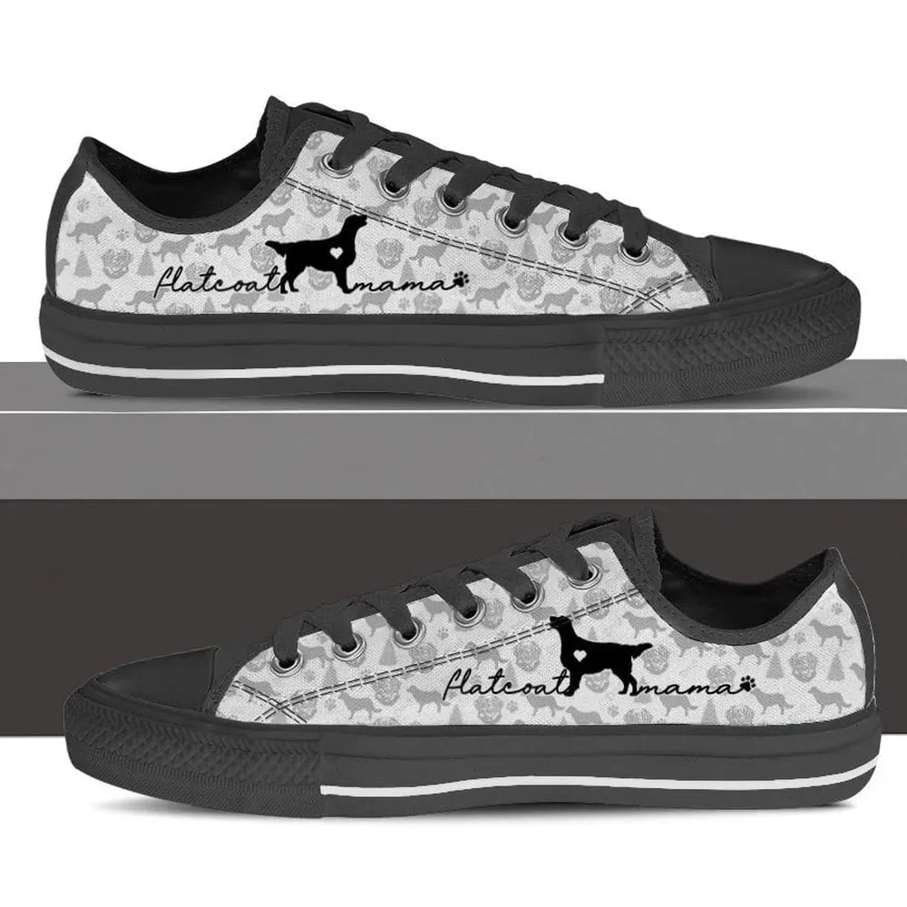 Flat Coated Retriever Low Top, Dog Printed Shoes, Canvas Shoes For Men, Women