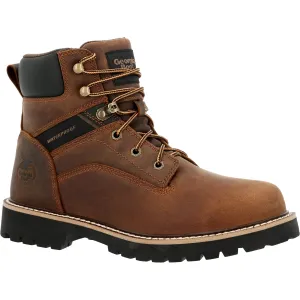 Georgia Mens Core 37 Waterproof Brown Leather Work Boots