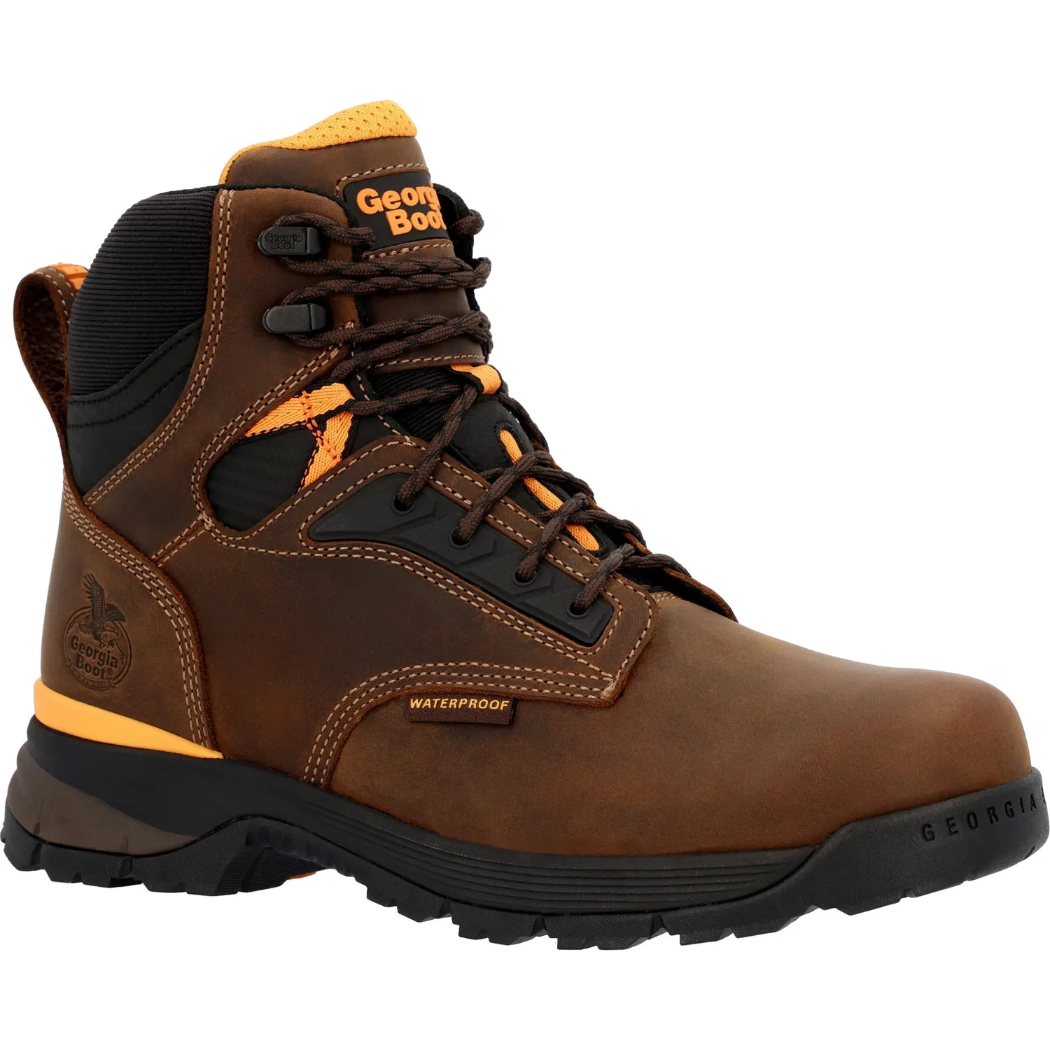 Georgia Mens TBD Waterproof AT Brown Leather Work Boots