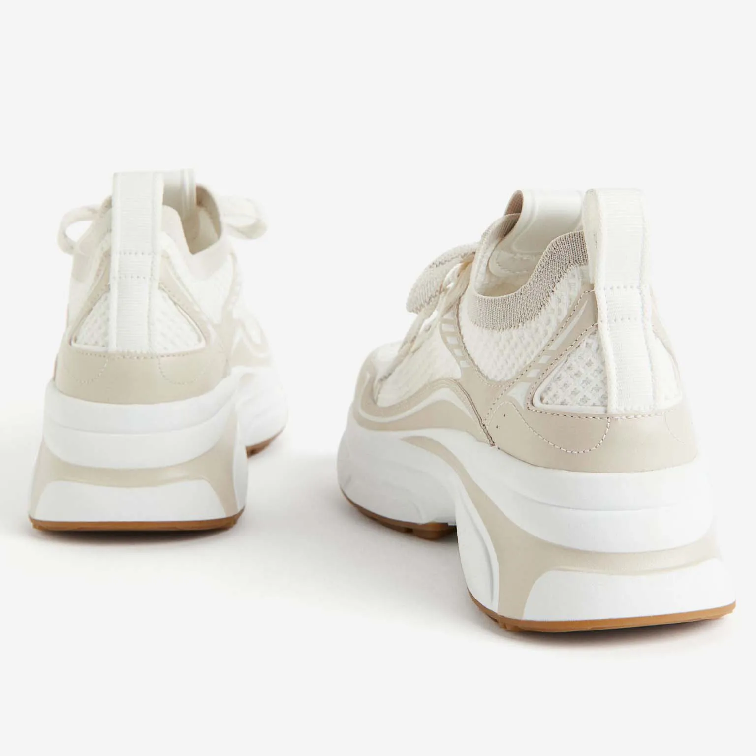 H&M Fully-fashioned sneakers, white/beige