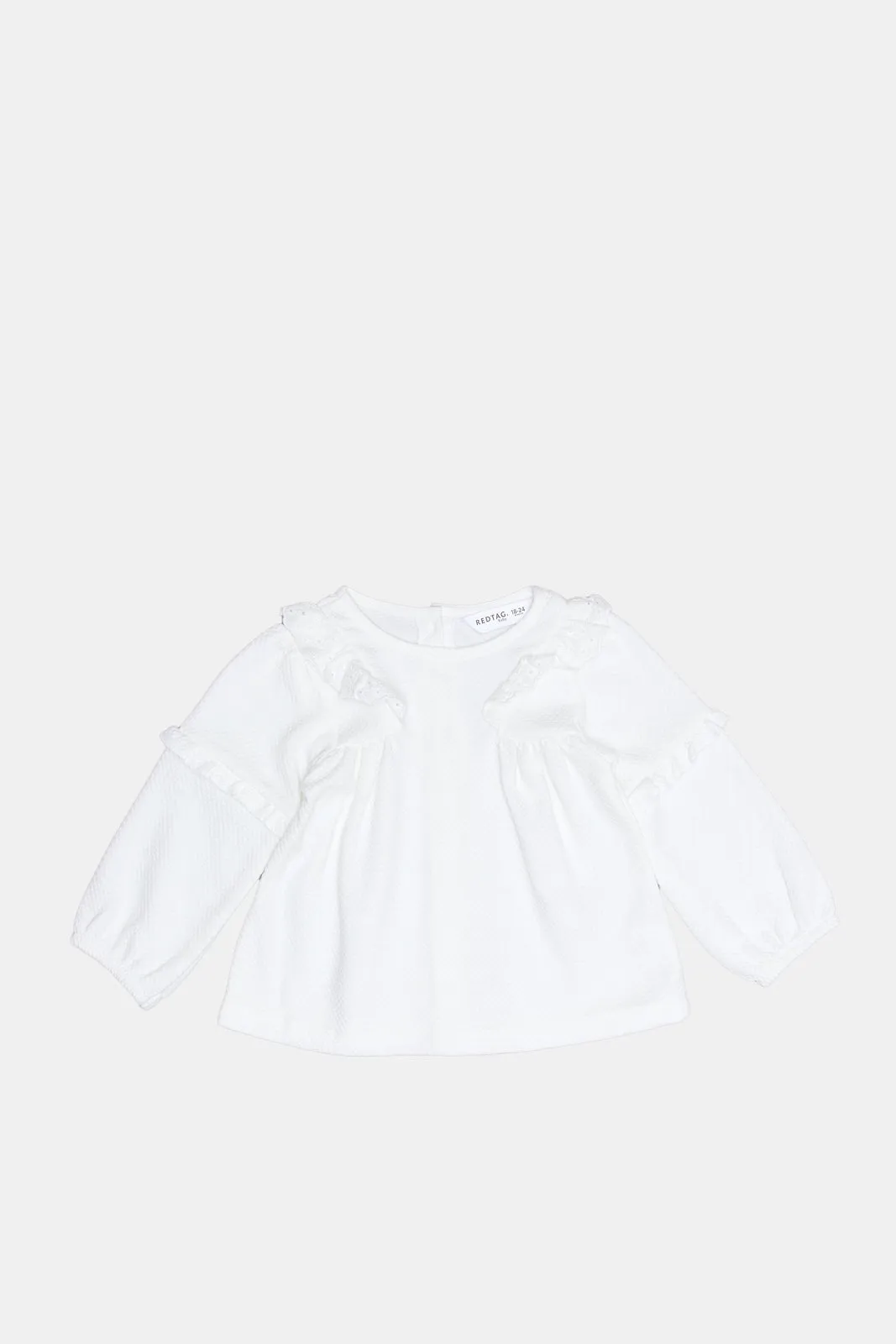 Infant Girls Ivory Jacquard Blouse