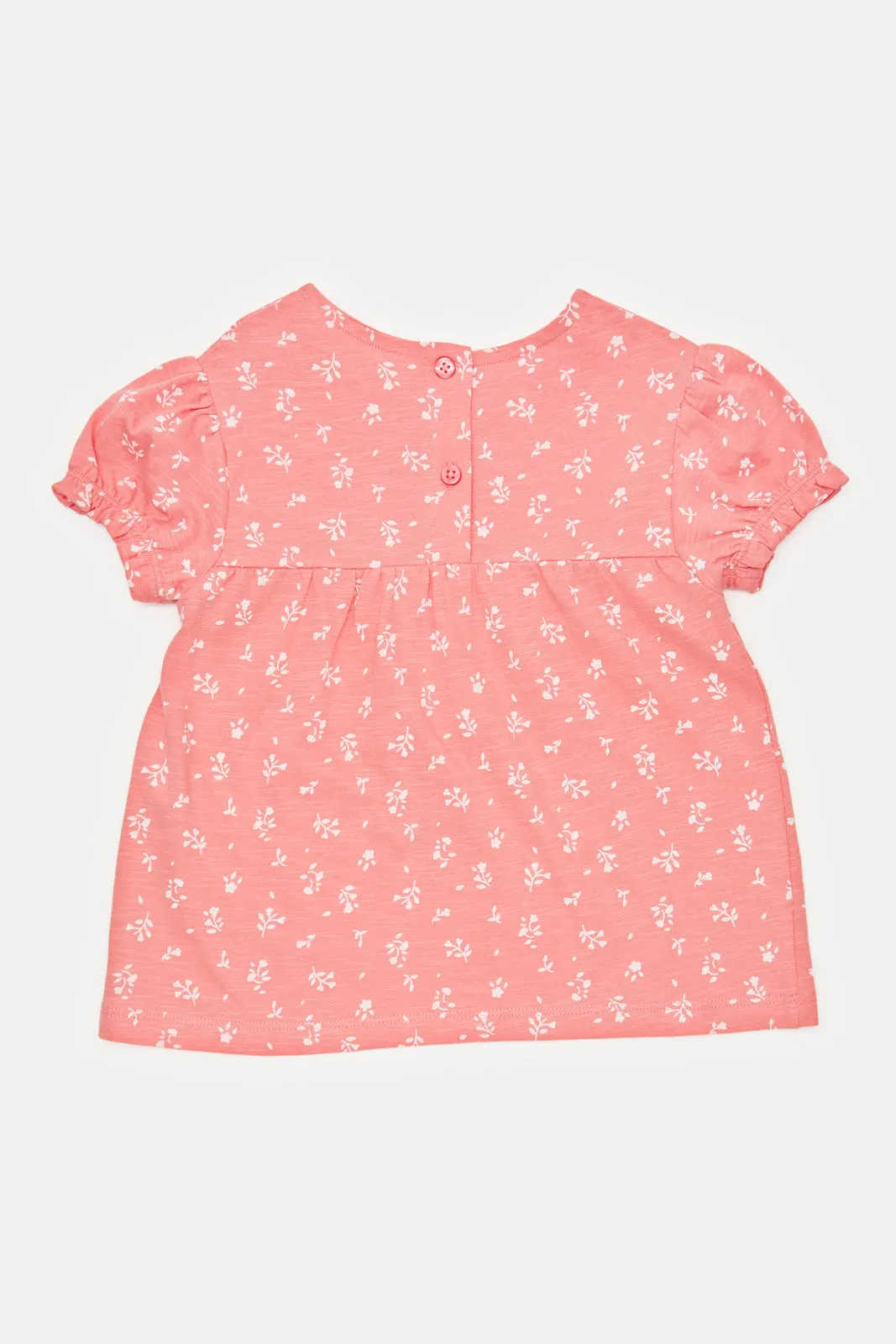 Infant Girls Pink Flower Printed Blouse