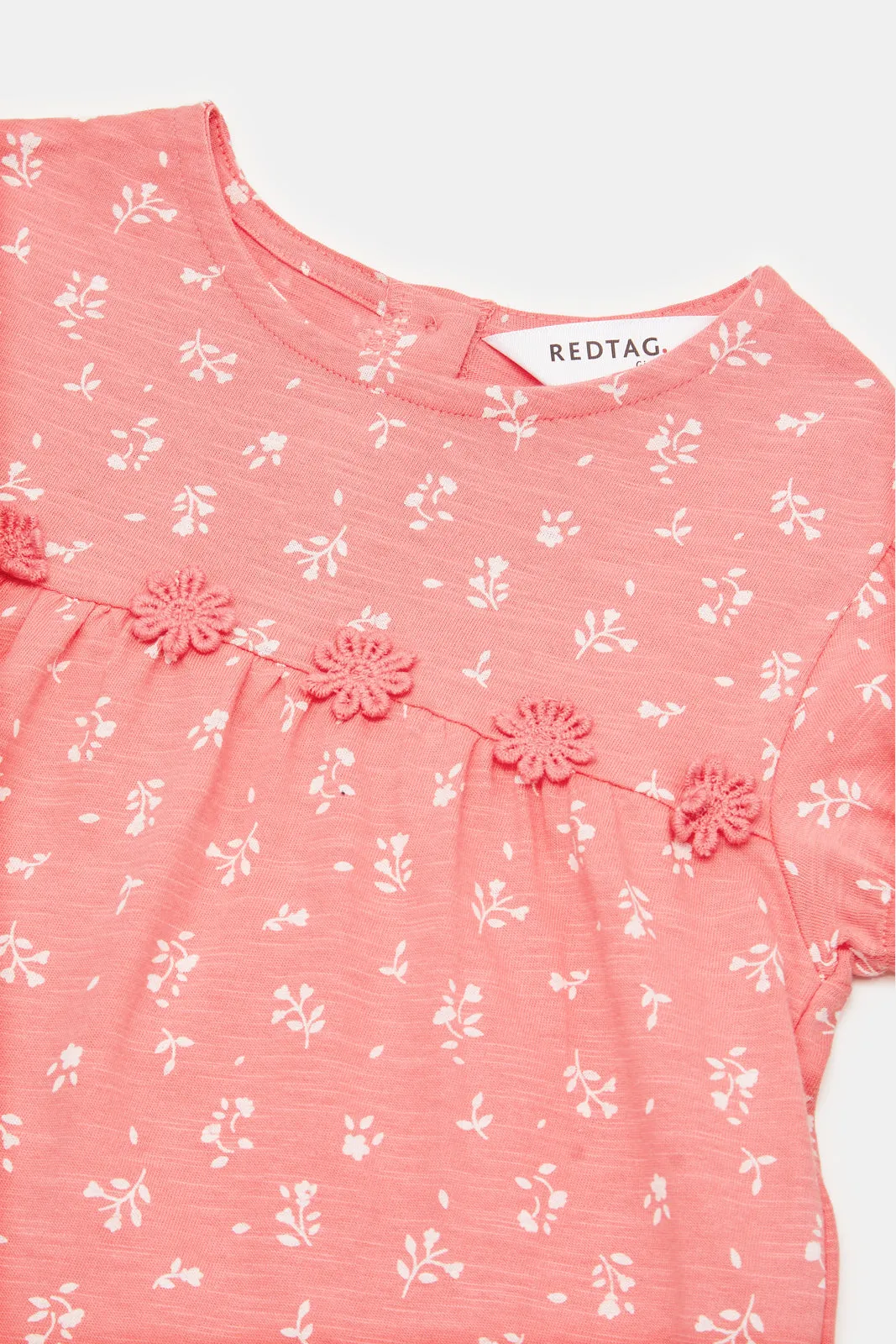 Infant Girls Pink Flower Printed Blouse