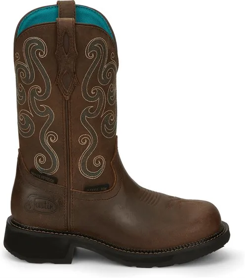 JUSTIN WOMEN'S JAGUAR WATERPROOF STEEL LAD WORK BOOT - GY9991