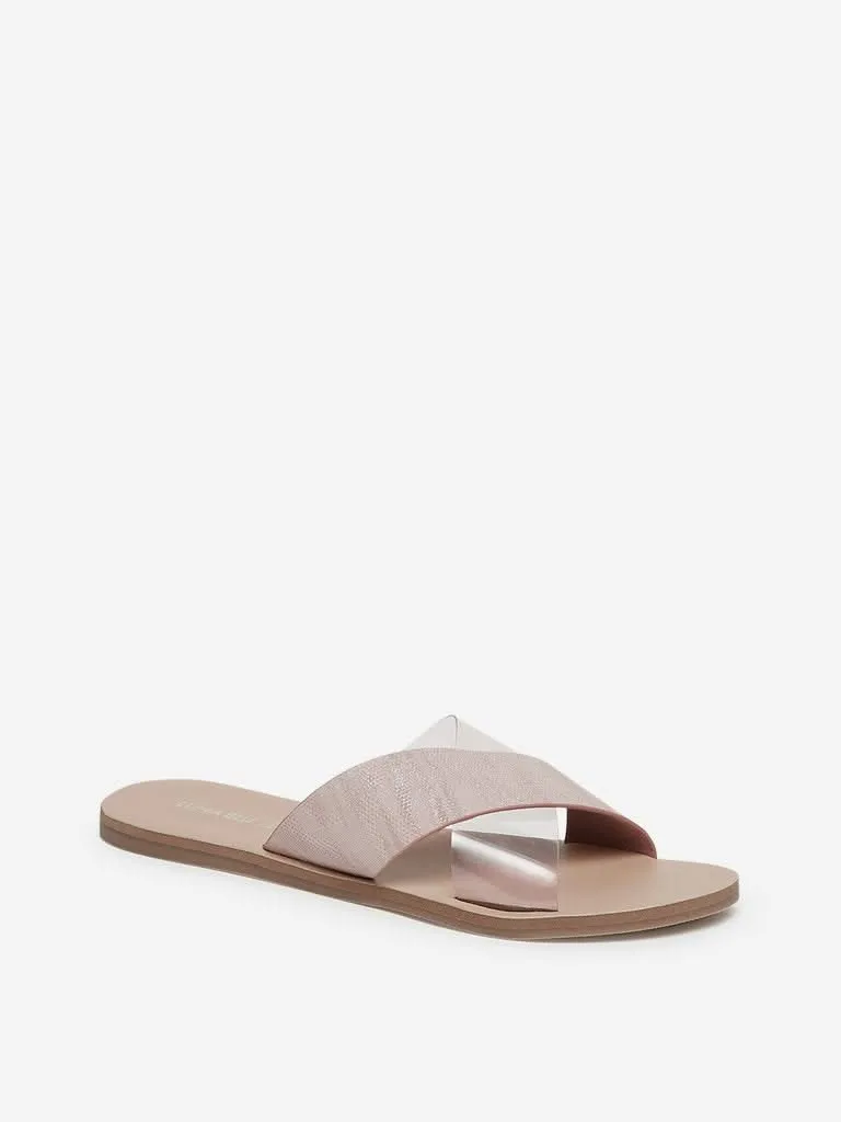 LUNA BLU Peach Criss-Cross Strap Sandals