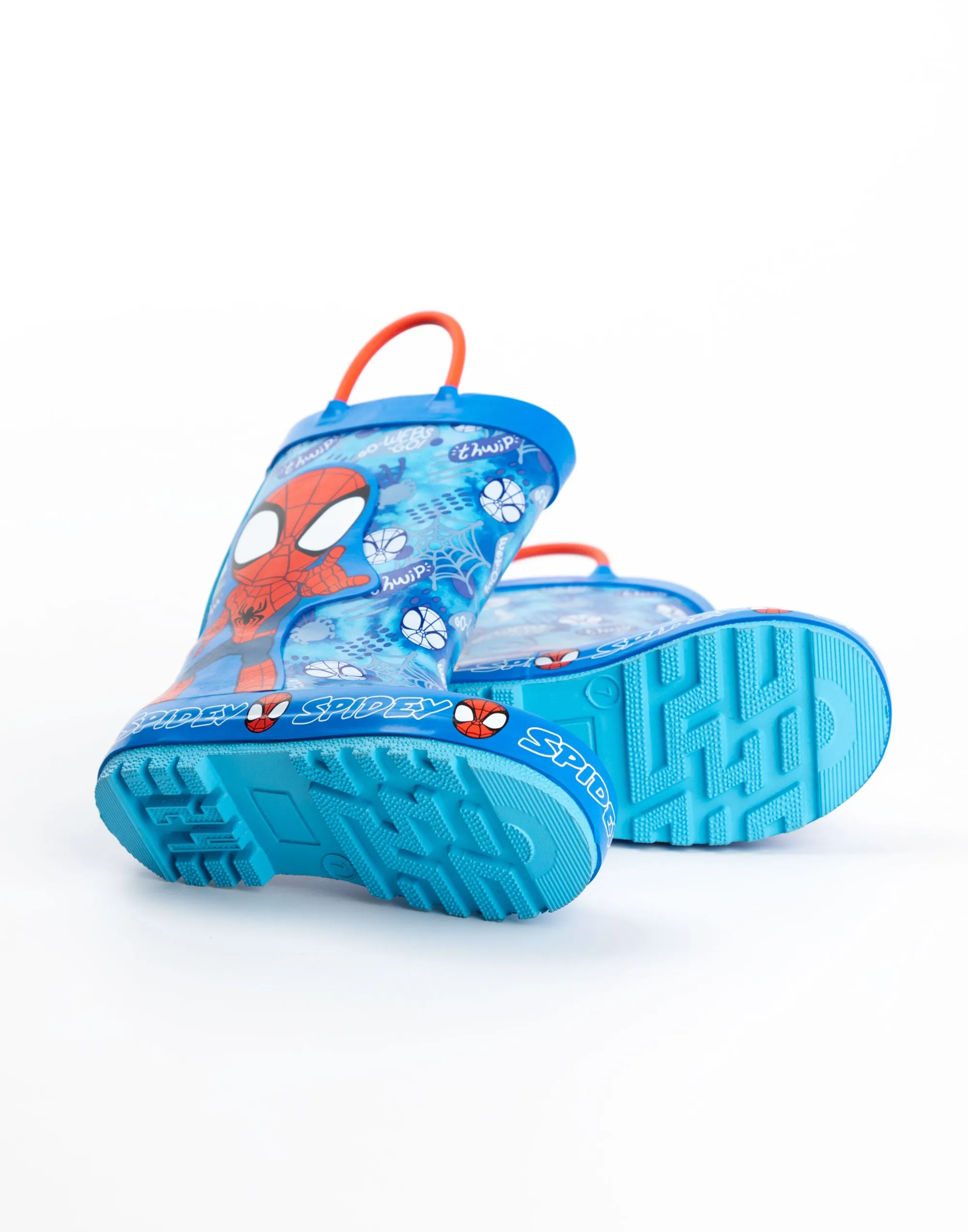 Marvel Spidey & Hits Amazing Friends Thwip Unisex Kids Blue Wellington Boots with Handles