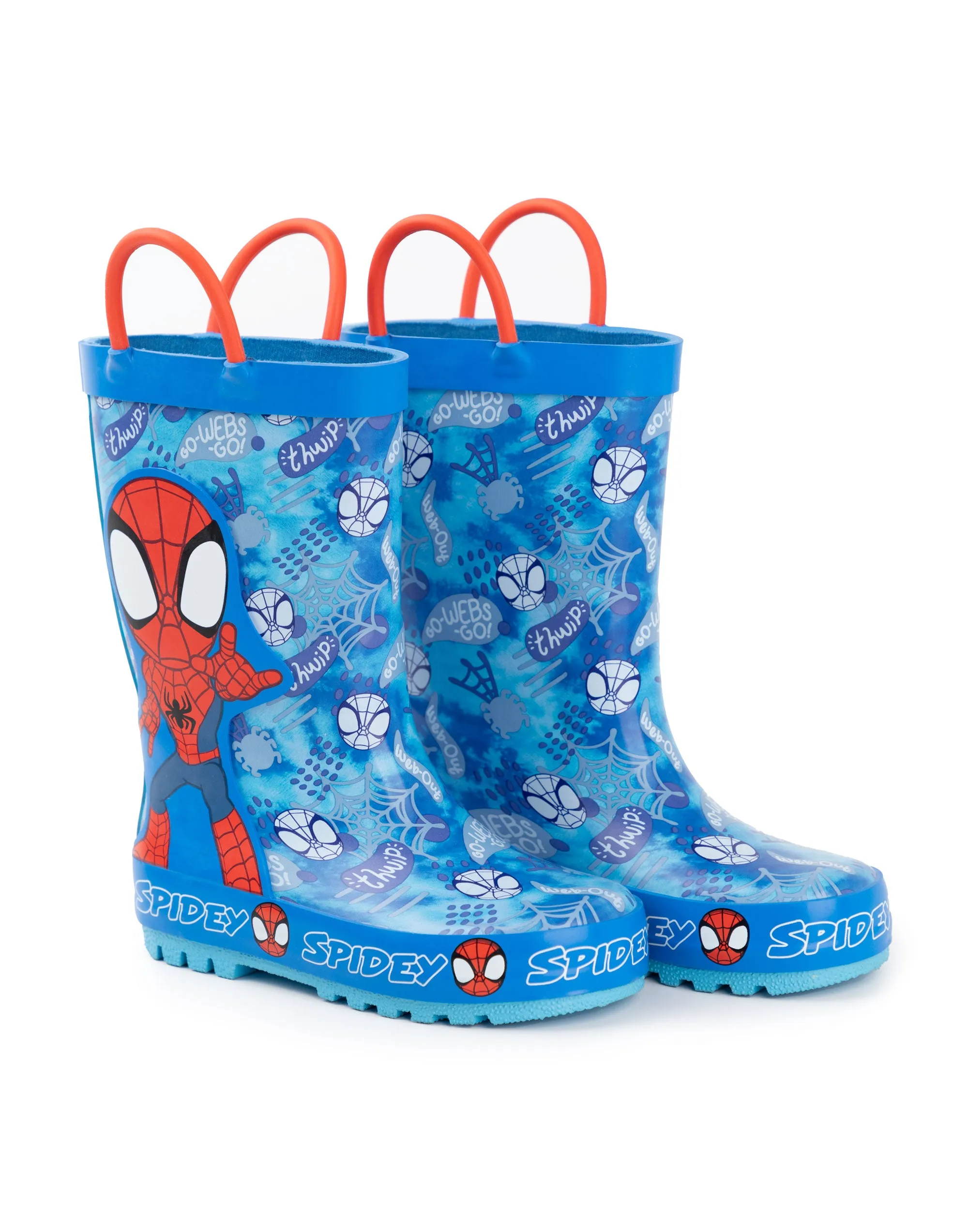 Marvel Spidey & Hits Amazing Friends Thwip Unisex Kids Blue Wellington Boots with Handles