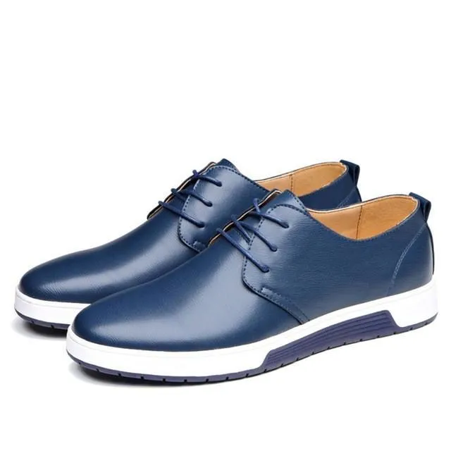 Mens Casual Daily Lace up Leather Shoes