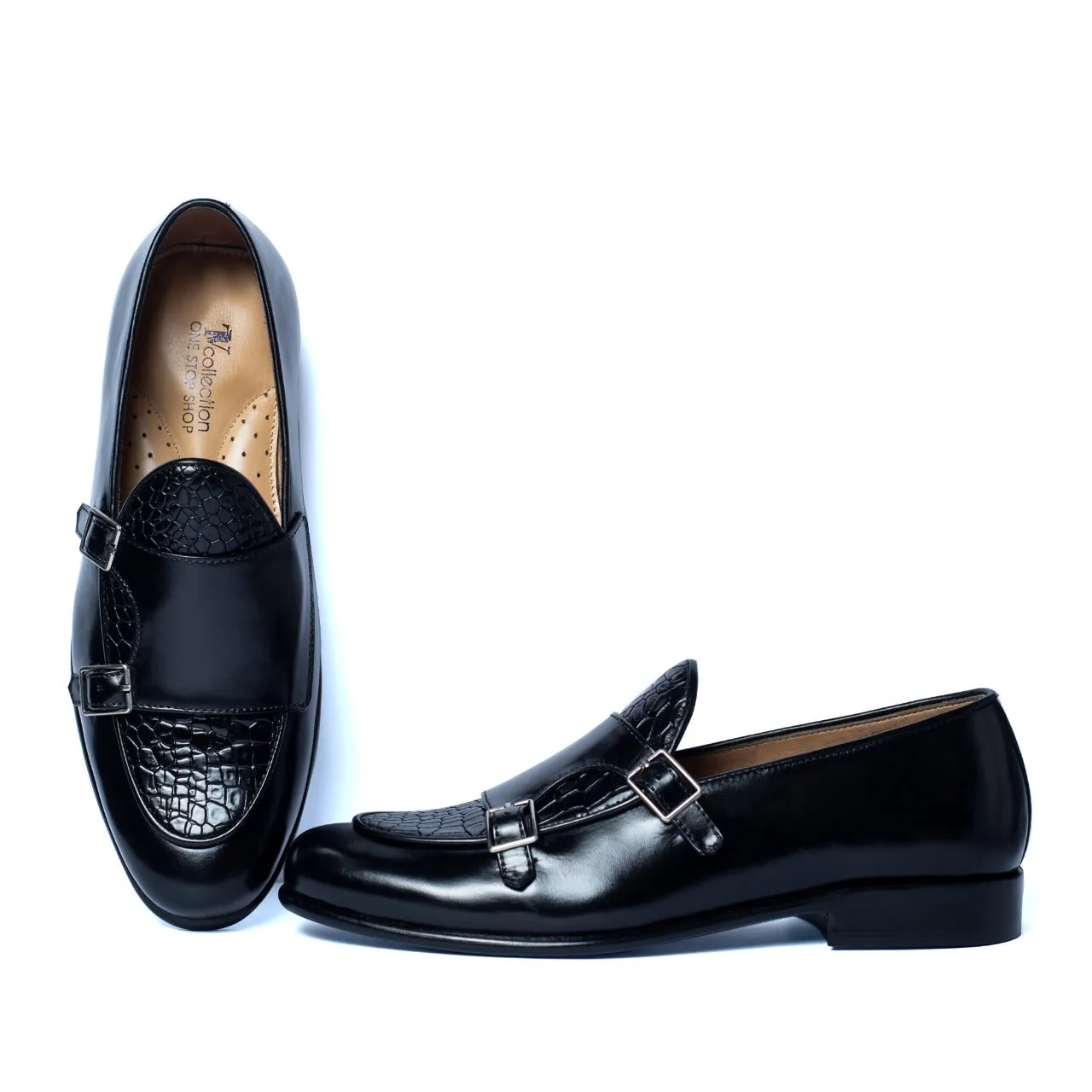 Men's Double monk strap upper pattren leather -TnV Collection