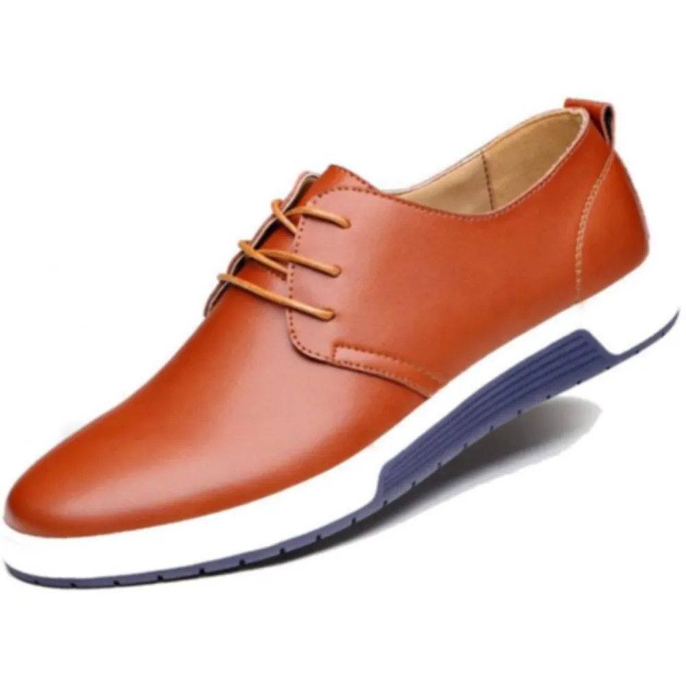 Mens Street Style Casual Leather Shoes in Brown