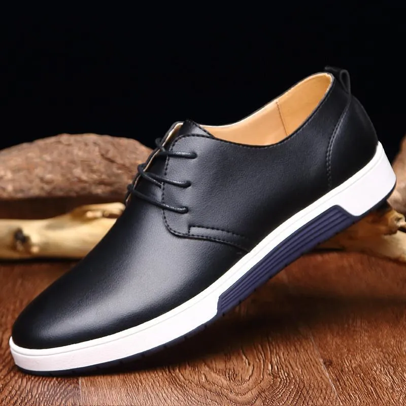 Mens Street Style Casual Leather Shoes in Brown