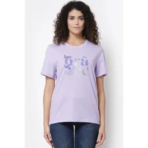 Mode By RedTape Women Lavender Round Neck T-Shirt