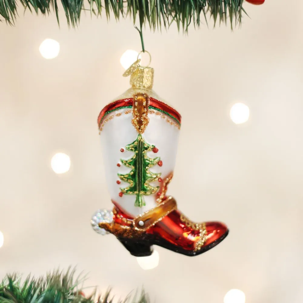 Old World Christmas Christmas Cowboy Boot Ornament