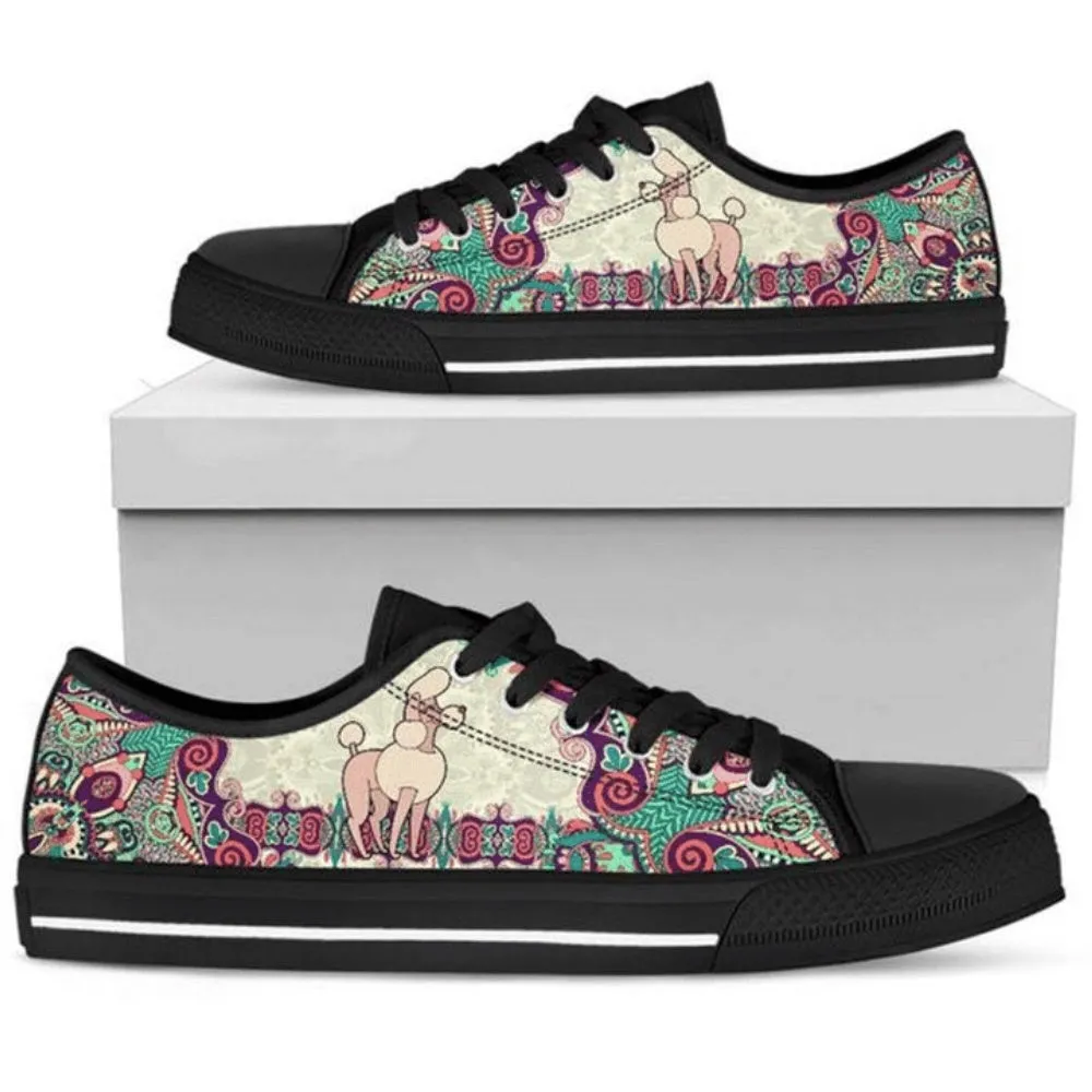 Poodle Dog Lover'S Low Top Shoes Step Out In Poodle Passion, Dog Printed Shoes, Canvas Shoes For Men, Women