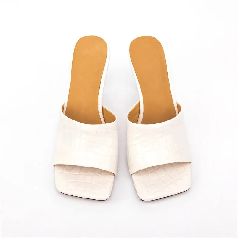 Pre Order:  Croc Square Toe Mule Sandals