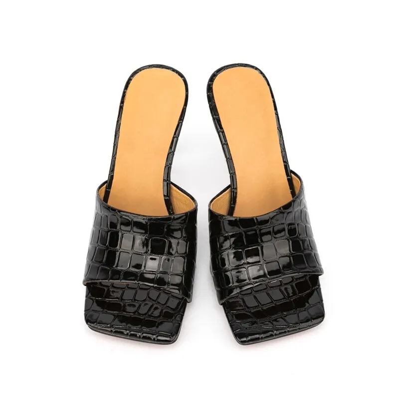 Pre Order:  Croc Square Toe Mule Sandals