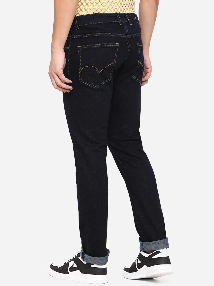 Raw Blue Solid Straight Fit Jeans | JadeBlue