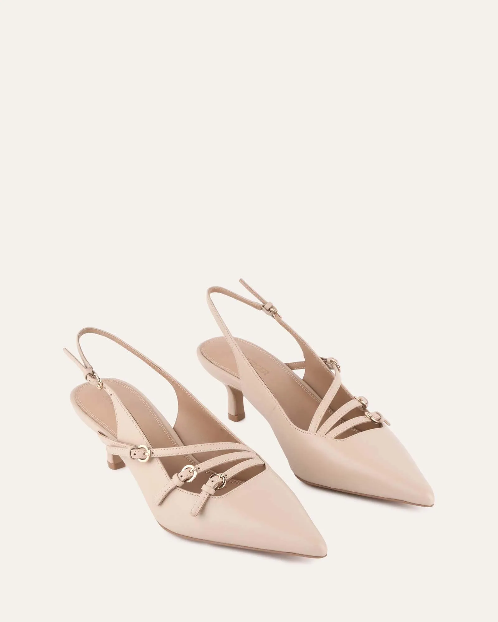 REVOLVE MID HEELS SAND LEATHER