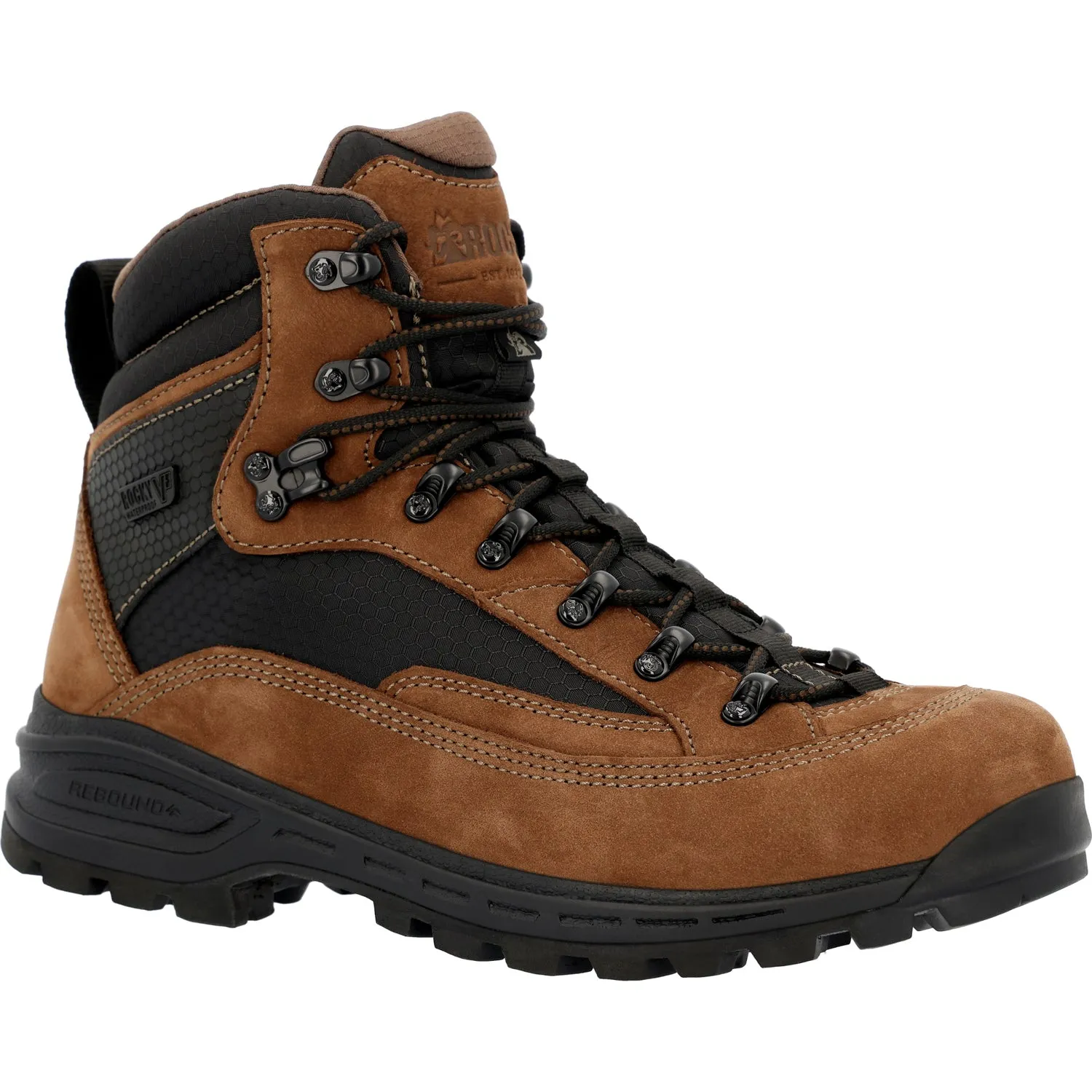 Rocky Mens Mountain Stalker Pro WP Brown Leather Hiking Boots