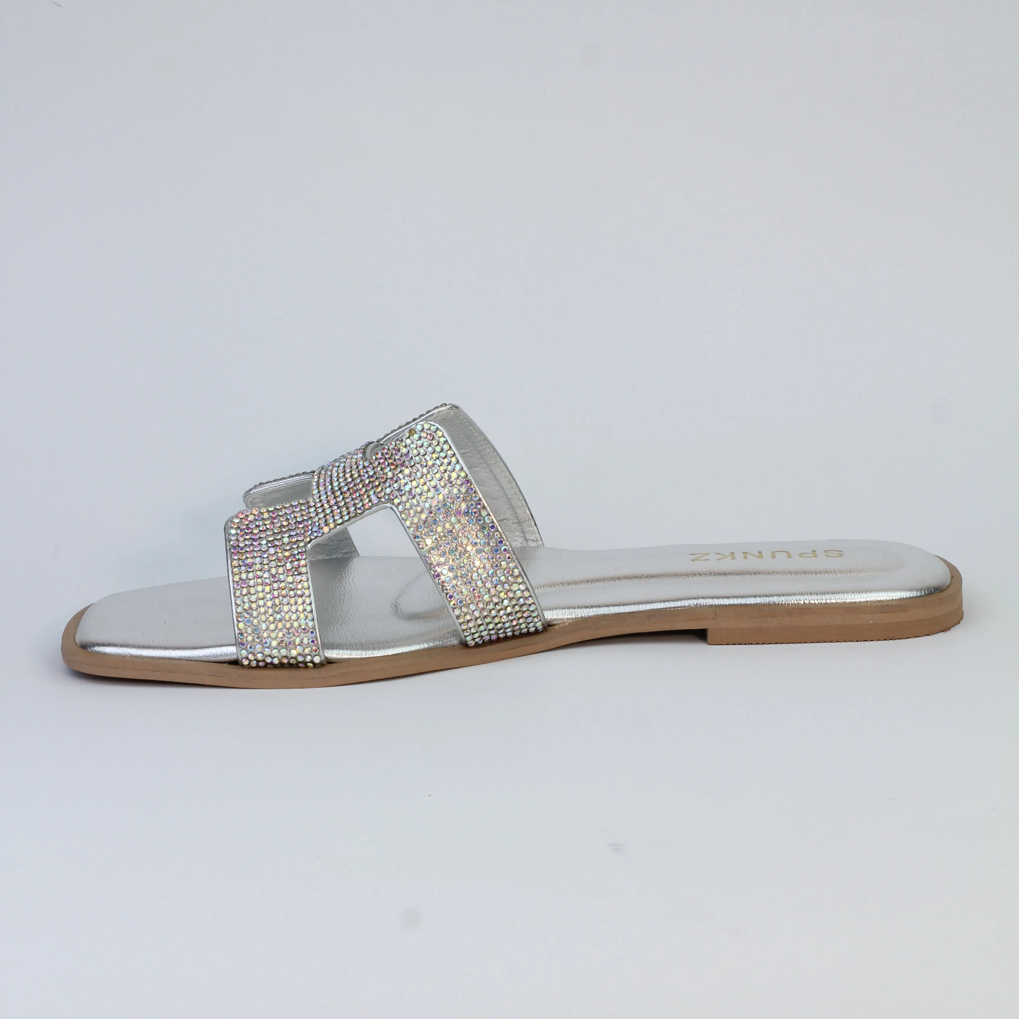 Spunkz Oran Silver Crystal Sandals