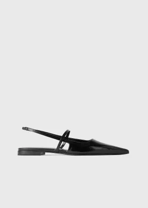 The Sharp Slingback Flat black