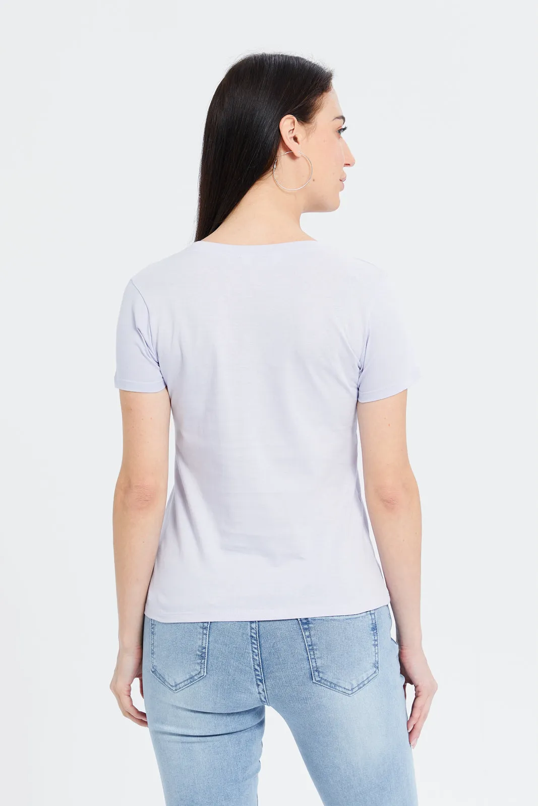 Women Lilac New York Printed T-Shirt